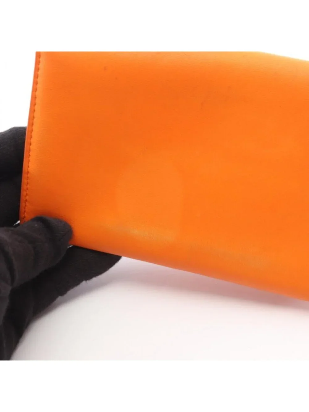 Bottega Veneta Bifold Wallet Bicolor Orange Brown Leather